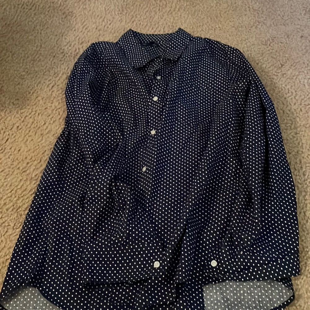 Navy button down shirt